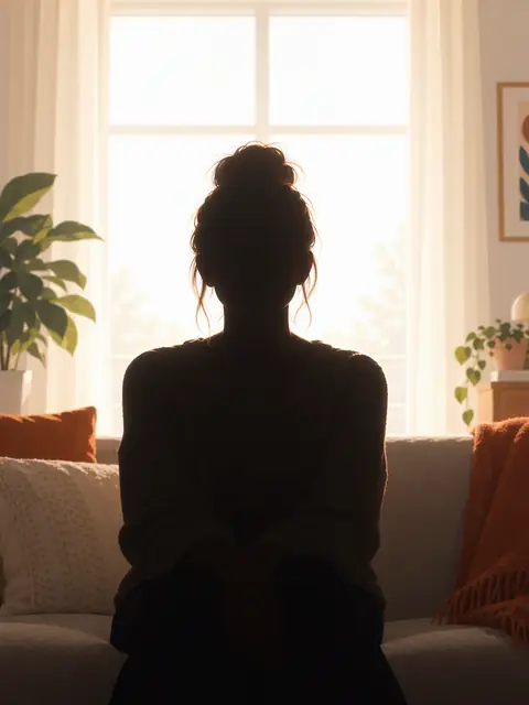 Illustration of bad framing: person backlit by a bright window, a silhouette
