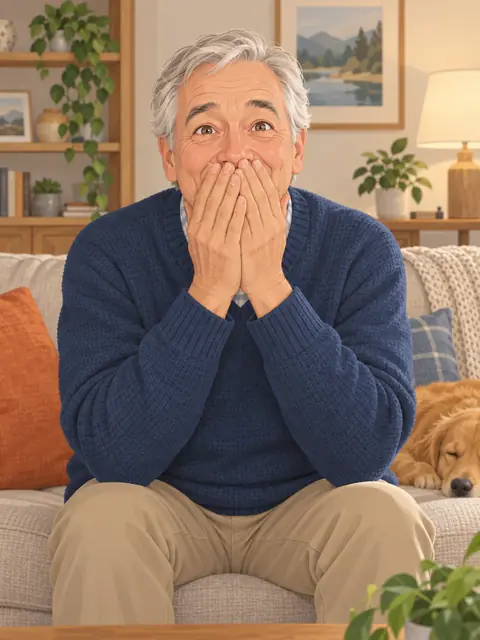 Illustration of good framing: eye level, face lit, vertical
